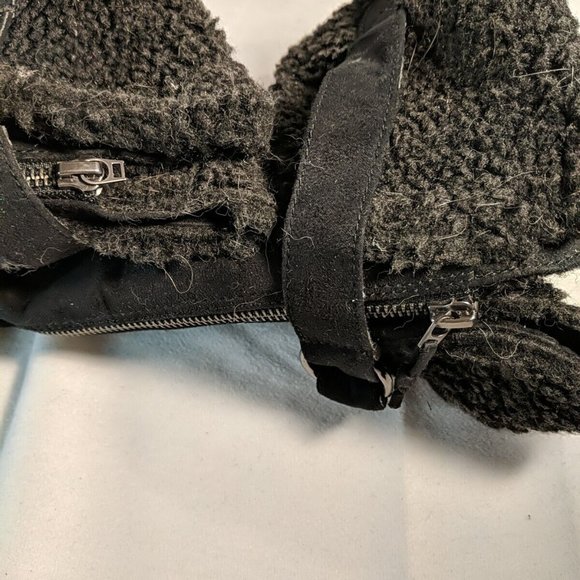 Aldo Faux Suede Black Winter Boots Heel Platform Wedge Grip Tread Women's 9.5 40 - Picture 10 of 11